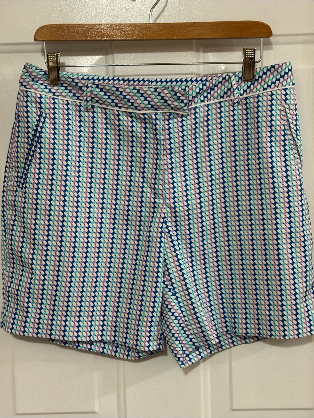 Lady Hagen Golf Shorts Basketweave Print Performance Activewear